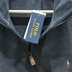 NWT Men’s Polo Ralph Lauren quarter zip gray sweater in XL. 100% cotton.